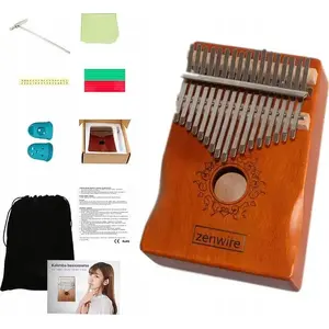 African kalimba 17-key wooden brown zenwire K-01, 17-note mbira piano