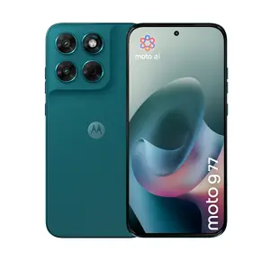 Motorola moto g77 5G viedtālrunis ar 6.8 collu ekrānu, MediaTek Dimensity 6400 procesoru, 8 GB RAM, 256 GB atmiņu, 108 MP kameru un 5200 mAh akumulatoru, zaļā krāsā