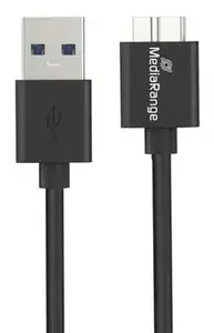 USB-A to Micro-B USB 3.0 Charge and Sync Cable MediaRange MRCS239 — 50 cm, 5 Gbps, 5W, Black