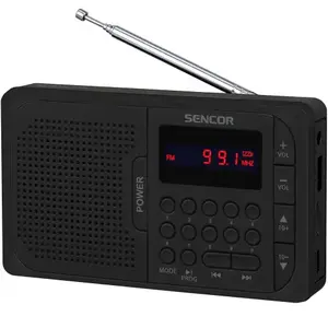 Portable radio SENCOR SRD 216 BK — analog FM/AM receiver, compact size, battery-powered
