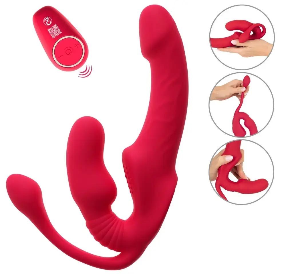 Strapless Strap-On Triple RC безремневой тройной вибратор Photo 2