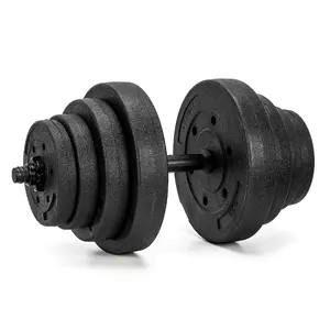 Kompozīta hanteles Springos ACT0112 — regulējama 20 kg komplekts (svars kopā 19,5 kg), PP pārklājums, stienis 50 cm