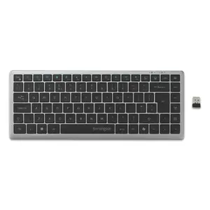 Compact rechargeable multi-device keyboard KENSINGTON KB435 EQ — RF Wireless + Bluetooth, QWERTY, grey