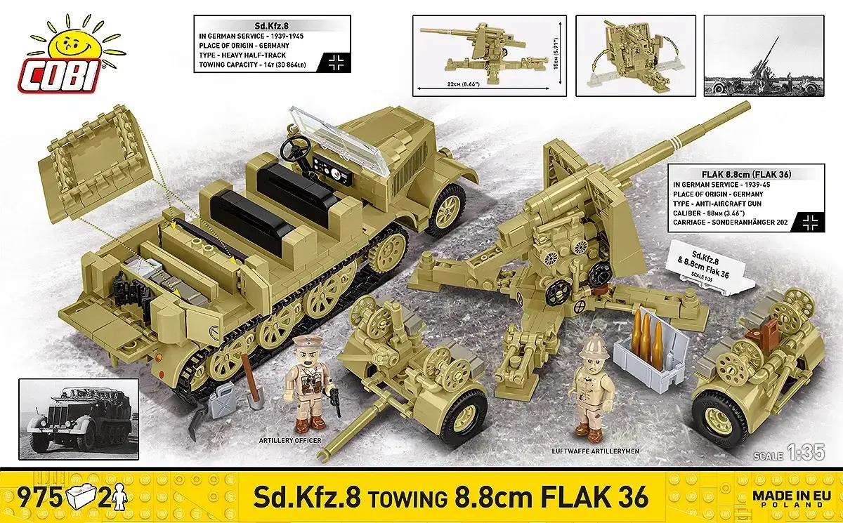 Cobi Sd.Kfz.8 Towing 8.8 cm Flak 36, 975 pcs Photo 6