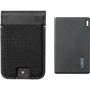 Wallet case Urban Armor Gear Metropolis Magnetic Wallet with Find My compatibility and kickstand, for Apple, kevlar black