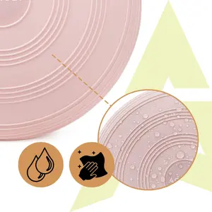 Sensory cushion with pump Springos ACT0115 — PVC, 34 cm diameter, 7.5 cm height, anti-slip, max load 210 kg, pink