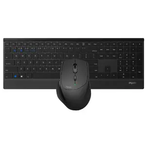 Klaviatūra ar peli RAPOO 9500M — pilna izmēra QWERTY English, RF Wireless + Bluetooth, melna