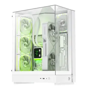 PC Midi Tower GameMax T20 WH — White case, bottom ATX PSU, supports 3x 120 mm rear fans, 3.5" HDD, 2.5" SSD, 215×530×415 mm