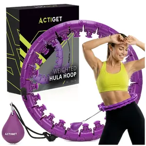 Weighted Hula Hoop Springos ACT0137 — foldable ABS hoop, 24 parts, adjustable 50–120 cm, 0.9 kg, 24 massage elements