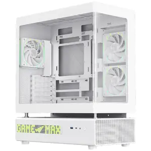 PC Case GameMax N90 WH Midi Tower White — ATX PSU, supports 3.5" HDD and 2.5" SSD, 240×439×530 mm
