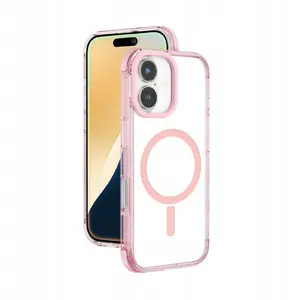 Silikona maciņš Amazingthing Omni Mag Case priekš iPhone 16 Plus — tumši rozā