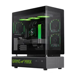 PC Midi Tower case GameMax N90 BG — Black, bottom PSU, supports ATX, 1x 120 mm rear fan, top 120/140 mm, HDD 3.5", SSD 2.5", 240.5×439×530 mm