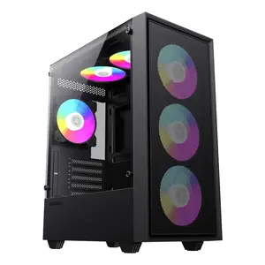 PC Case GameMax Storm BK Midi Tower — Black, ATX PSU (bottom), supports 120/140mm front, 1x120mm rear, 3.5" HDD, 2.5" SSD, 200×380×450 mm