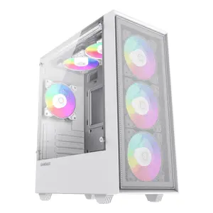 PC Case GameMax Storm WH Midi Tower — White, ATX PSU bottom, supports 120/140 mm front fans, 1x rear 120 mm, HDD 3.5", SSD 2.5", 200×380×450 mm