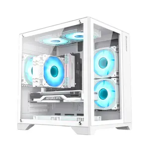 Micro Tower PC Case GameMax Infinity Mini WH — White, Micro-ATX/Mini-ITX, bottom PSU, supports 3.5" HDD & 2.5" SSD