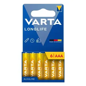 Single-use alkaline battery Varta Longlife AAA for devices requiring AAA cells