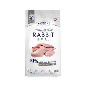 Сухой корм для собак BALTICA Nutraceutic Hypoallergenic S Rabbit с рисом — 3 кг, взрослые мелкие породы, 26% белка, 14% жира
