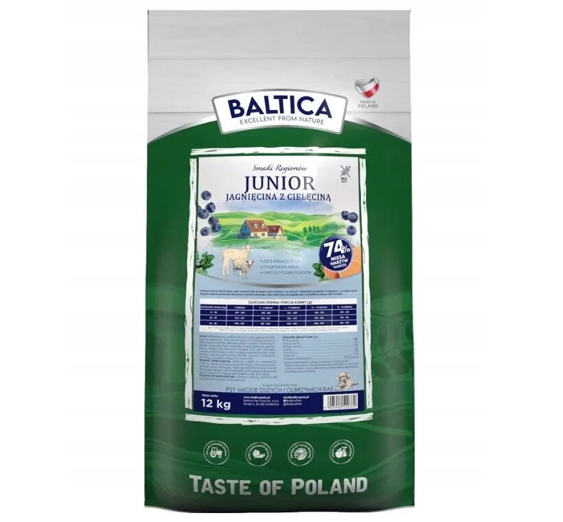 BALTICA Junior sausā barība suņiem ar