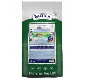 BALTICA Junior сухой корм для собак ягнёнок с телятиной 12 кг — размеры S/M/L/XL