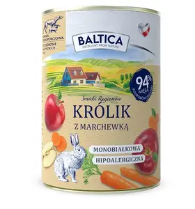 Влажный корм для собак BALTICA Królik z marchewką 400 г — кролик с морковью
