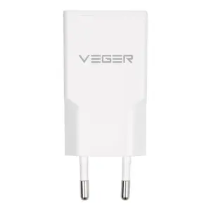 Veger tālruņa lādētājs USB A + USB-C QC PD 30W 1A1C balts — sienas lādētājs ar abu tipu portiem