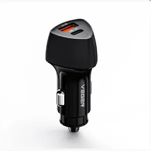 Auto lādētājs Veger CC50 Rigorous PD38W (1A1C) — 38W PD, 1x USB-A + 1x USB-C, melns