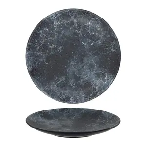 Plate Newill Ø20.5cm black marble - ceramic dinner plate 20.5 cm