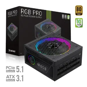 Блок питания ATX GameMax GAMEMAX RGB PRO 850G — 850 Вт, RGB-подсветка, модульные кабели