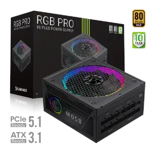 Блок питания ATX GameMax GAMEMAX RGB PRO 850G — 850 Вт, RGB-подсветка, модульные кабели
