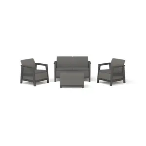 Garden furniture set Keter Scandi Linea 2-seater set, grey