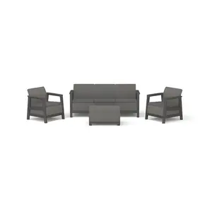Garden furniture set Keter Scandi Linea 3 Seater Set — grey, 3-seat outdoor sofa set
