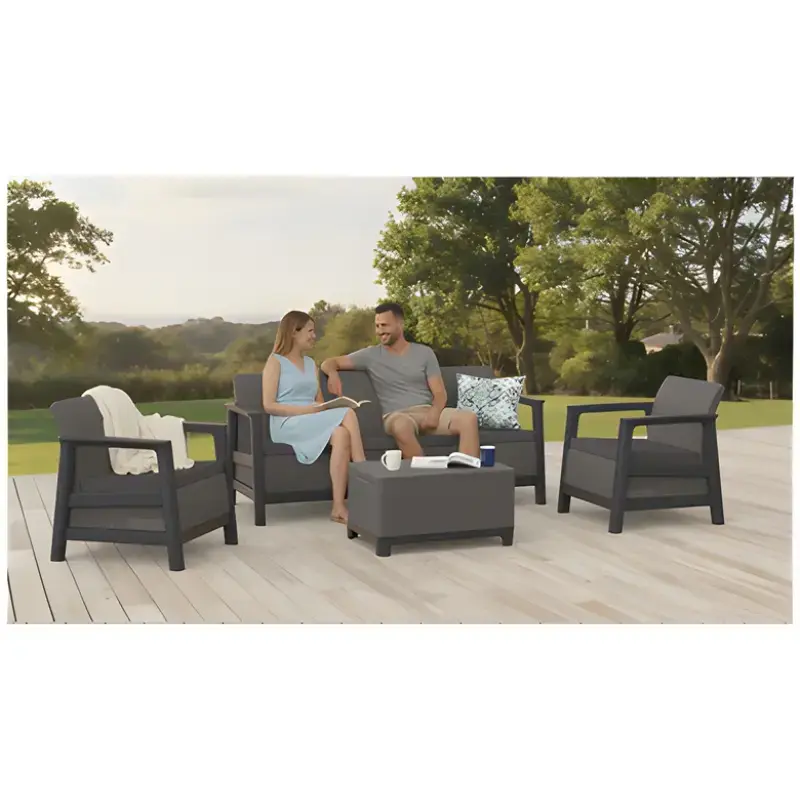 Садовая мебель Keter Scandi Linea 3 Seater Set Photo 2