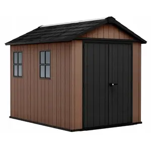 Garden shed Keter Newton Plus 9x7.5 brown – outdoor storage unit, resin construction