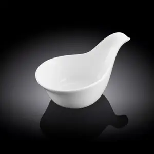 Porcelain Snack Dish Wilmax 100 ml, 12.5 cm, white, organic shape