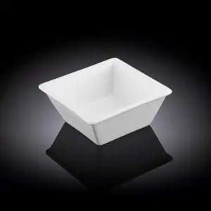 Porcelain snack bowl Wilmax GB75WL-992546A 90 ml, square 7.5×7.5×3.5 cm, white