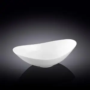 Oval Salad Bowl Wilmax OLIVIA 30.5×16.5×8 cm, 1200 ml, White Porcelain