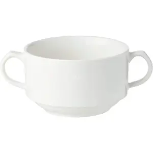 Soup Bowl Wilmax Stella 350 ml, fine porcelain, double-glazed, diameter 10.5 cm, with handles, white