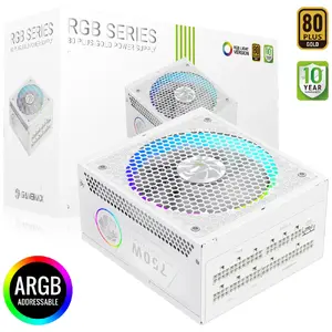 Блок питания ATX GameMax GAMEMAX RGB 750G WH, 750 Вт, RGB, белый