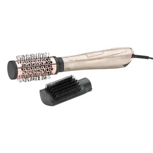 Выпрямляющая щётка BABYLISS AS914PE — тёплая, 1000 Вт, шнур 2,5 м, Ø 5 см, 3 уровня нагрева, чёрно-розовое золото