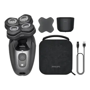Philips 7000 series Head Shaver Pro HS7980/15 galvas skuveklis ar 360° lokanu galviņu, 90 min darbības laiku, akumulators, melns