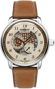 Часы Zeppelin New Captain's Line 86585 42 мм, корпус из нержавеющей стали, аналоговые