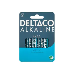 Deltaco LR6-4B baterija Vienreizējas lietošanas baterija AA Sārmaina akumulatoru baterija