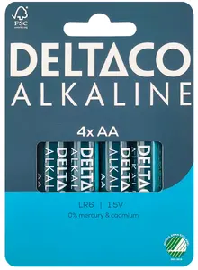 DELTACO LR6-4B Vienreizlietojama sārma baterija AA 1.5V 4 gab.