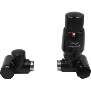 Radiator valve set Varioterm Integra right-side, matte black (IGS0224CFK/P)