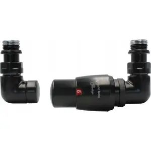 Thermostatic radiator valve set Varioterm Vision right-side, matte black