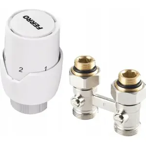Thermostatic Radiator Valve Set FERRO ZTV20 with GT20 Head, for Underfloor Heating Connection