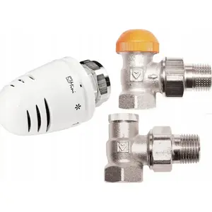 Angle radiator connection set Herz V762468 for 1/2" with supply and return valve head