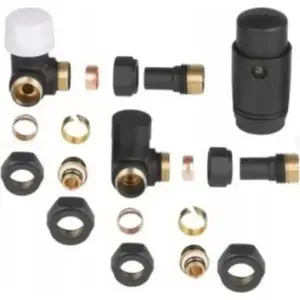 Thermostatic Radiator Valve INVENA CD-25-C15 — axial, black