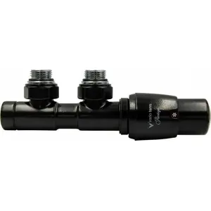 Radiator valve set Varioterm Twins right-hand, matte black (model TSGS0224CFK/P)