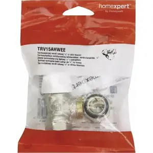 Thermostatic Angle Radiator Valve Honeywell TRV15AHWEE 1/2" with Control Knob HOMEXPERT